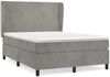 vidaXL Polsterbett mit Matratze Hellgrau 140x190 cm Samt Bild 2