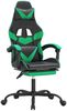 vidaXL Gaming-Stuhl mit Fußstütze Schwarz und Grün Kunstleder 3143857 Bild 2
