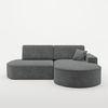 Ecksofa Schlafsofa Sofa VENEDIG Stoff Arena Dunkelgrau Ottomane Rechts Bild 2