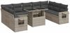 vidaXL 10-tlg. Garten-Sofagarnitur mit Kissen Hellgrau Poly Rattan 3326543 Bild 2