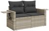 vidaXL 10-tlg. Garten-Sofagarnitur mit Kissen Hellgrau Poly Rattan 3326543 Bild 5