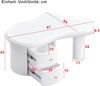 Merax Weißer Couchtisch mit Unregelmäßiger Form – 2 Schubladen, Platzsparend, Stilvoll, Stabil Bild 4