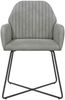 vidaXL Esszimmerstühle 4 pcs Samt (V) Hellgrau 55 x 50 x 84 cm 3428373 Bild 3
