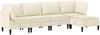 vidaXL Wohnzimmergarnitur 5 pcs Creme Stoff 3413781 Bild 2