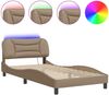 vidaXL Bettgestell mit LED ohne Matratze "Hvar" Cappuccino-Braun 100x200 cm 3213917 Bild 2