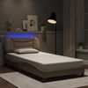 vidaXL Bettgestell mit LED ohne Matratze "Hvar" Cappuccino-Braun 100x200 cm 3213917 Bild 1
