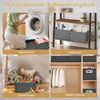 BlingBin Aufbewahrungsbox 2 Stück Faltbare Filz Aufbewahrungskorb, Aufbewahrung mit Griffen (1er Set, 2 St, Stoffaufbewahrungskörbe, Aufbewahrungskorb, Ordnungsboxen), für Kleidung, Handtücher, Toilettenartikel, Babyartikel, Bücher usw Bild 2