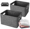 BlingBin Aufbewahrungsbox 2 Stück Faltbare Filz Aufbewahrungskorb, Aufbewahrung mit Griffen (1er Set, 2 St, Stoffaufbewahrungskörbe, Aufbewahrungskorb, Ordnungsboxen), für Kleidung, Handtücher, Toilettenartikel, Babyartikel, Bücher usw Bild 4