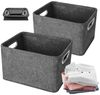 BlingBin Aufbewahrungsbox 2 Stück Faltbare Filz Aufbewahrungskorb, Aufbewahrung mit Griffen (1er Set, 2 St, Stoffaufbewahrungskörbe, Aufbewahrungskorb, Ordnungsboxen), für Kleidung, Handtücher, Toilettenartikel, Babyartikel, Bücher usw Bild 5