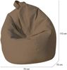 Dmora Pouf Azelia, Mehrzwecksessel, Sitzsack, Hockerhocker, Made in Italy, 70x70 h110 cm, Beige Bild 3