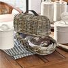Mirabeau Brotkasten Brotbox Gioialetto braun, Rattan, Henkel: 100% Rindsleder Bild 3