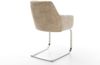Delife Freischwinger Pejo-Flex, Mikrofaser, Edelstahl, Taschenfederkern, Beige Vintage, 58x64x85 cm Bild 5