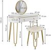 Schminktisch Grace Weiß Hochglanz 100 cm mit LED Beleuchtung und Hocker Vicco Bild 3