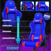 KESSER® Gaming Stuhl Ergonomisch Bürostuhl mit Kopfstütze & Lendenkissen | Racing Gamer Stuhl 150kg belastbar | Armlehne 360° | Drehbarer Schreibtischstuhl Gaming Chair + Gummi-Rollen Blau / Rot Bild 3