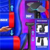 KESSER® Gaming Stuhl Ergonomisch Bürostuhl mit Kopfstütze & Lendenkissen | Racing Gamer Stuhl 150kg belastbar | Armlehne 360° | Drehbarer Schreibtischstuhl Gaming Chair + Gummi-Rollen Blau / Rot Bild 4