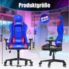 KESSER® Gaming Stuhl Ergonomisch Bürostuhl mit Kopfstütze & Lendenkissen | Racing Gamer Stuhl 150kg belastbar | Armlehne 360° | Drehbarer Schreibtischstuhl Gaming Chair + Gummi-Rollen Blau / Rot Bild 2