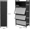 5-stöckiger Küchenschrank freistehender Metallvorratsschrank mit 4 Klapptüren rollbares Mikrowellenständer Schwarz Bild 2