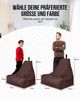 PATCH HOME Lounge Sessel Sitzsack– XL – Braun, bequemer Sitzsack aus Luxus-Polyester-Gewebe, bereits befüllt Bild 3