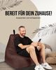 PATCH HOME Lounge Sessel Sitzsack– XL – Braun, bequemer Sitzsack aus Luxus-Polyester-Gewebe, bereits befüllt Bild 2
