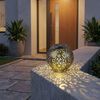 4x Solar LED Leuchte, Rund, Schwarz, IP44, Dämmerungssensor, H 17 cm Bild 5