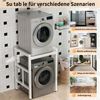 Rutaqian Waschmaschinenunterschrank für Waschmaschine & Wäschetrockner,bis 250kg, 73 x 63 x 105 cm Weiß Höhenverstellbar Wäschetrocknerständer Regal über Waschmaschine Bild 4