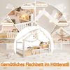 Merax Einzelbett, Kinderbett, Flachbett, 90 x 190 cm, mit Gitter, Hausleiste, Kiefernholz, ohne Matratze, mit Licht, Weiß Bild 5