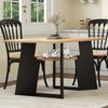 Esszimmertisch mit Katzenbereich & Ablage, 130x85x75 cm, MDF/Holzwerkstoff, Schwarz/Natur Bild 5
