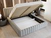 GRAINGOLD Bliss Polsterbett 200x200, Doppelbett, Bett mit Kopfteil, Bettkasten, Velour-Stoff, Hellgrau Bild 5