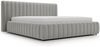 GRAINGOLD Bliss Polsterbett 200x200, Doppelbett, Bett mit Kopfteil, Bettkasten, Velour-Stoff, Hellgrau Bild 2