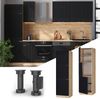 Herdumbauschrank Fame-Line Schwarz gestreift 60 cm Vicco Bild 2