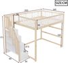 Novelux Kinderhochbett 140x200 mit Treppe & Regal – Massivholz Spielbett Weiß/Natur, Stern-Mond-Design, Rausfallschutz, 150kg Belastbarkeit Bild 2