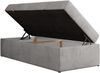 Boxspringbett 90x200 Polsterbett ZERO 90 Einzelbett ohne Kopfteil, inkl. Stauraum & Multipocket-Matratze, Hotelbett - Hellgrau Velvet - H4 - Topper Visco Bild 5