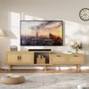 PXloue Lowboard TV-Schrank mit Viel Stauraum (Türen und 2 Schublade), Breite 169 cm (Holzfarbe) Rattan-TV-Schrank Bild 3