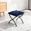 Relaxsessel mit Hocker, Stoff & Metallgestell, mit Seitentasche und klappbarer Fußstütze, 72×62×96, Dunkelblau Bild 2
