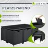 Juskys Polyrattan Sitzgruppe Baracoa XL 11-teilig wetterfest & stapelbar – Gartenmöbel Set mit 6 Stühle, 4 Hocker & Tisch für Garten & Terrasse Bild 5