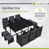 Juskys Polyrattan Sitzgruppe Baracoa XL 11-teilig wetterfest & stapelbar – Gartenmöbel Set mit 6 Stühle, 4 Hocker & Tisch für Garten & Terrasse Bild 3