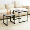 SoBuy FBT42-HG Set aus 2 Satztischen, Spanplatte, PVC-Furnier, Grau, 50 x 50 x 50 cm Bild 2