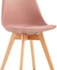 2er Set Esszimmerstühle mit Massivholz Buche Bein Skandinavisch Design Gepolsterter aus Leder Küchenstuhl Essstühle, Rauchrosa Bild 5