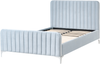 Bett mit Lattenrost Samtstoff LUNAN 120 x 200 cm Hellblau Bild 4