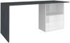 Dmora Schreibtisch Antioco, linearer PC-Schreibtisch, Mehrzweck-Bürotisch, platzsparender Schreibtisch, 100 % Made in Italy, 110 x 50 x 75 cm, glänzendes Weiß und Schiefer Bild 4