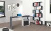 Dmora Schreibtisch Antioco, linearer PC-Schreibtisch, Mehrzweck-Bürotisch, platzsparender Schreibtisch, 100 % Made in Italy, 110 x 50 x 75 cm, glänzendes Weiß und Schiefer Bild 2