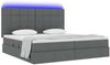 vidaXL LED-Speicherbett mit Matratze Dunkelgrau 200 x 200 cm Stoff 3372439 Bild 3