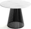 WFL GROUP Esstisch Naro Black ausziehbar rund mit schwarzen Lamellen, Metallbeinen (MADE IN EU, erhältlich in 2 Größen – 100/120 cm, ausziehbar auf 180/200 cm), platzsparender Tisch mit Lamellen für Küche, Esszimmer oder Wohnzimmer Bild 4