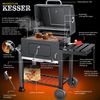KESSER® 'XL' Holzkohlegrill mit Deckel, Rädern, Edelstahl-Griff, Grillrost & Thermometer, Edelstahl grau, 115 x 45 x 105 cm Bild 3