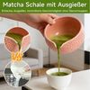 OSTWOLKE Teeservice Matcha Set 7-Teiliges Keramik, Bambusbesen, Schale & Zubehör, Matcha Tee Set für Matcha-Liebhaber Bild 3