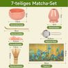 OSTWOLKE Teeservice Matcha Set 7-Teiliges Keramik, Bambusbesen, Schale & Zubehör, Matcha Tee Set für Matcha-Liebhaber Bild 4