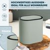 eluno ovaler Kosmetikeimer mit soft-touch Oberfläche mit Schwingdeckel & EVA Pads gegen Kratzer, aus Kunststoff, 6 Liter Fassungsvermögen, salbei Bild 3