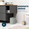 eluno ovaler Kosmetikeimer mit soft-touch Oberfläche mit Schwingdeckel & EVA Pads gegen Kratzer, aus Kunststoff, 6 Liter Fassungsvermögen, salbei Bild 5