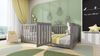 Graues Bodenbett 140x200 cm Mit Sicherheitszaun Und Tür Kinderbett Ohne Lattenrost Spielbett Mit Kreis Design Massivholz Bodenbett Vielseitiges Bett Für Kinderzimmer Bild 2