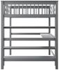 Merax Etagenbett 140x200 cm mit Rausfallschutz und Lattenrost, Hochbett mit Schreibtisch und Regal, Kinderbett aus Kiefer Bild 3